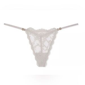 Victoria's Secret Dream Angels Lace Adjustable V-String Panty Grey